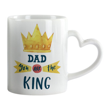 Dad you are the King, Mug heart handle, ceramic, 330ml