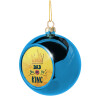 Blue Christmas tree ball ornament 8cm