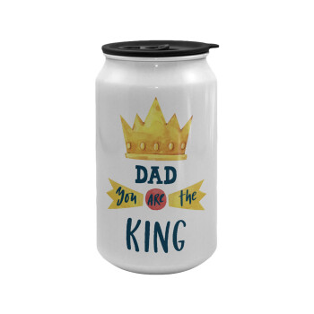 Dad you are the King, Κούπα ταξιδιού μεταλλική με καπάκι (tin-can) 500ml