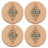 ΣΕΤ x4 Σουβέρ ξύλινα στρογγυλά plywood (9cm)