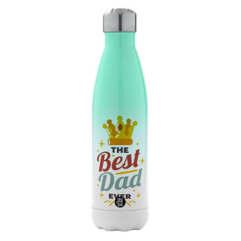 The Best DAD ever, Metal mug thermos Green/White (Stainless steel), double wall, 500ml