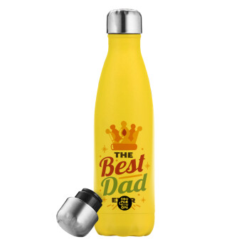 The Best DAD ever, Yellow Stainless Steel Metallic Thermos, double-walled, 500ml