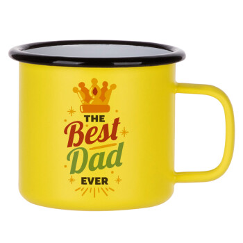 The Best DAD ever, Metallic enamel MATT Yellow cup 360ml