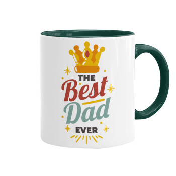The Best DAD ever, Κούπα χρωματιστή πράσινη, κεραμική, 330ml