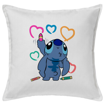 Lilo & Stitch painting, Sofa cushion White 50x50cm includes filling