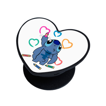 Lilo & Stitch painting, Phone Holders Stand  καρδιά Μαύρο Βάση Στήριξης Κινητού στο Χέρι