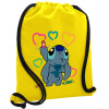 Backpack pouch GYMBAG Yellow, with pocket (40x48cm) & thick cords