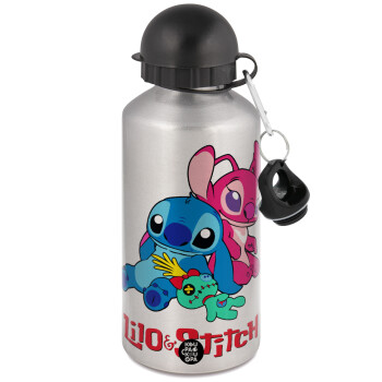 Lilo & Stitch, Metallic water jug, Silver, aluminum 500ml