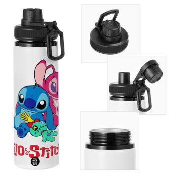 Lilo & Stitch, Metal water bottle with safety cap, aluminum 850ml
