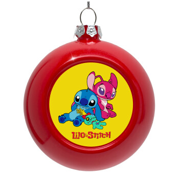 Lilo & Stitch, Red Christmas tree ornament bauble 8cm