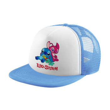 Lilo & Stitch, Καπέλο παιδικό Soft Trucker με Δίχτυ ΓΑΛΑΖΙΟ/ΛΕΥΚΟ (POLYESTER, ΠΑΙΔΙΚΟ, ONE SIZE)
