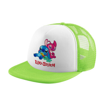 Lilo & Stitch, Καπέλο Ενηλίκων Soft Trucker με Δίχτυ ΠΡΑΣΙΝΟ/ΛΕΥΚΟ (POLYESTER, ΕΝΗΛΙΚΩΝ, ONE SIZE)