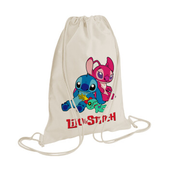 Lilo & Stitch, Τσάντα πλάτης πουγκί GYMBAG natural (28x40cm)