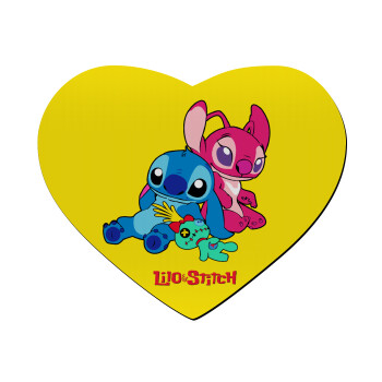 Lilo & Stitch, Mousepad heart 23x20cm
