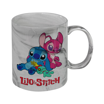 Lilo & Stitch, Mug ceramic marble style, 330ml
