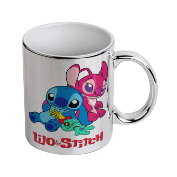 Lilo & Stitch, Mug ceramic, silver mirror, 330ml