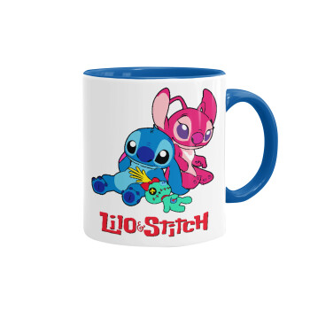 Lilo & Stitch, Mug colored blue, ceramic, 330ml