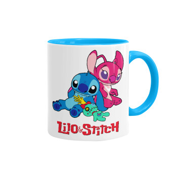 Lilo & Stitch, Mug colored light blue, ceramic, 330ml