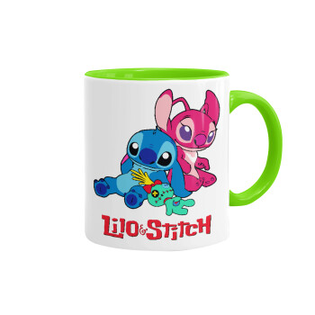 Lilo & Stitch, Mug colored light green, ceramic, 330ml
