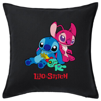 Lilo & Stitch, Sofa cushion black 50x50cm includes filling