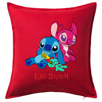 Lilo & Stitch, Sofa cushion RED 50x50cm includes filling