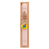 Easter Set, wooden keychain & scented flat Easter candle (30cm) (PINK)