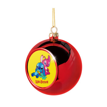 Lilo & Stitch, Χριστουγεννιάτικη μπάλα δένδρου Κόκκινη 8cm