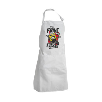 Minions Let's fight with kung fu sounds, Adult Chef Apron (with sliders and 2 pockets)