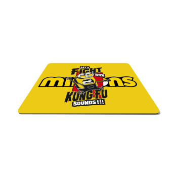 Minions Let's fight with kung fu sounds, Mousepad rect 27x19cm