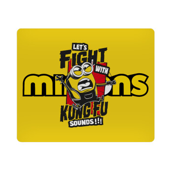 Minions Let's fight with kung fu sounds, Mousepad rect 23x19cm