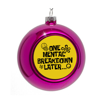 one mental breakdown later bob spongebob, Purple Christmas tree ornament bauble 8cm