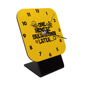 one mental breakdown later bob spongebob, Quartz Table clock in natural wood (10cm)
