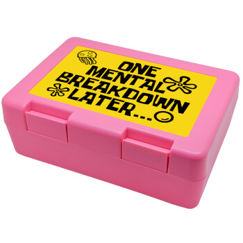 one mental breakdown later bob spongebob, Παιδικό δοχείο κολατσιού ΡΟΖ 185x128x65mm (BPA free πλαστικό)