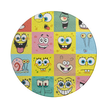 BOB spongebob and friends, Επιφάνεια κοπής γυάλινη στρογγυλή (30cm)