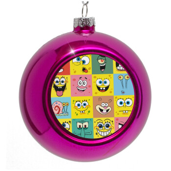 BOB spongebob and friends, Purple Christmas tree ornament bauble 8cm