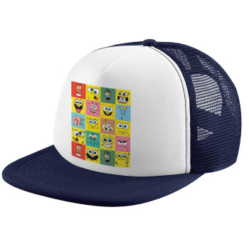 BOB spongebob and friends, Καπέλο Ενηλίκων Soft Trucker με Δίχτυ Dark Blue/White (POLYESTER, ΕΝΗΛΙΚΩΝ, UNISEX, ONE SIZE)