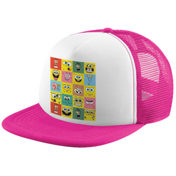 BOB spongebob and friends, Καπέλο Ενηλίκων Soft Trucker με Δίχτυ Pink/White (POLYESTER, ΕΝΗΛΙΚΩΝ, UNISEX, ONE SIZE)