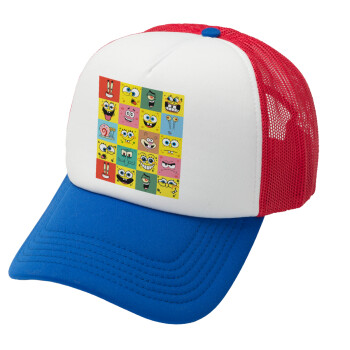 BOB spongebob and friends, Καπέλο Ενηλίκων Soft Trucker με Δίχτυ Red/Blue/White (POLYESTER, ΕΝΗΛΙΚΩΝ, UNISEX, ONE SIZE)