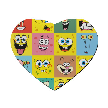 BOB spongebob and friends, Mousepad heart 23x20cm