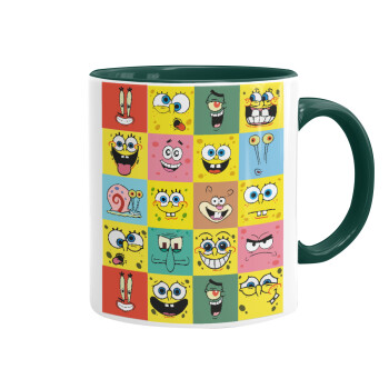 BOB spongebob and friends, Mug colored green, ceramic, 330ml