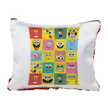 BOB spongebob and friends, Red sequin cosmetic bag