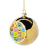 Golden Christmas tree ball ornament 8cm