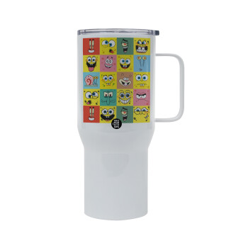 BOB spongebob and friends, Mega Stainless steel Tumbler with lid, double wall 750L