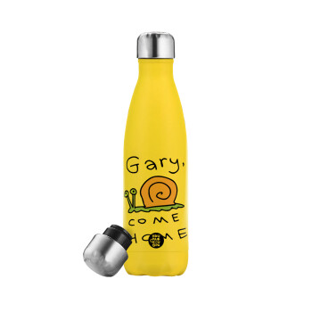 Gary come home, Yellow Stainless Steel Metallic Thermos, double-walled, 500ml