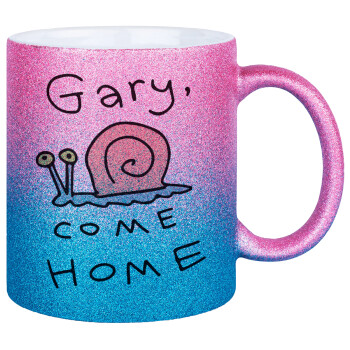 Gary come home, Κούπα Χρυσή/Μπλε Glitter, κεραμική, 330ml