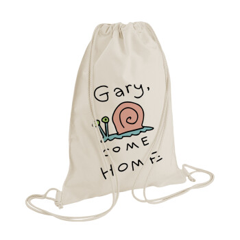 Gary come home, Τσάντα πλάτης πουγκί GYMBAG natural (28x40cm)