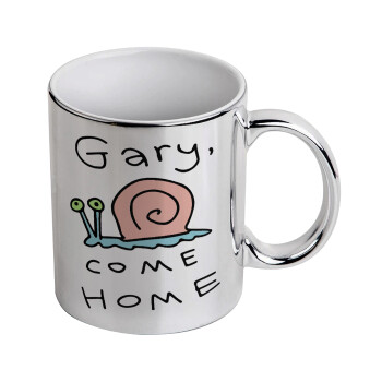 Gary come home, Mug ceramic, silver mirror, 330ml