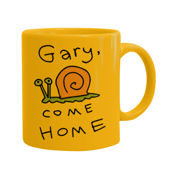 Gary come home, Ceramic coffee mug yellow, 330ml (1pcs)