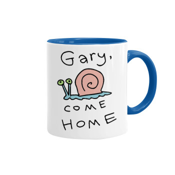 Gary come home, Mug colored blue, ceramic, 330ml