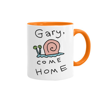 Gary come home, Mug colored orange, ceramic, 330ml